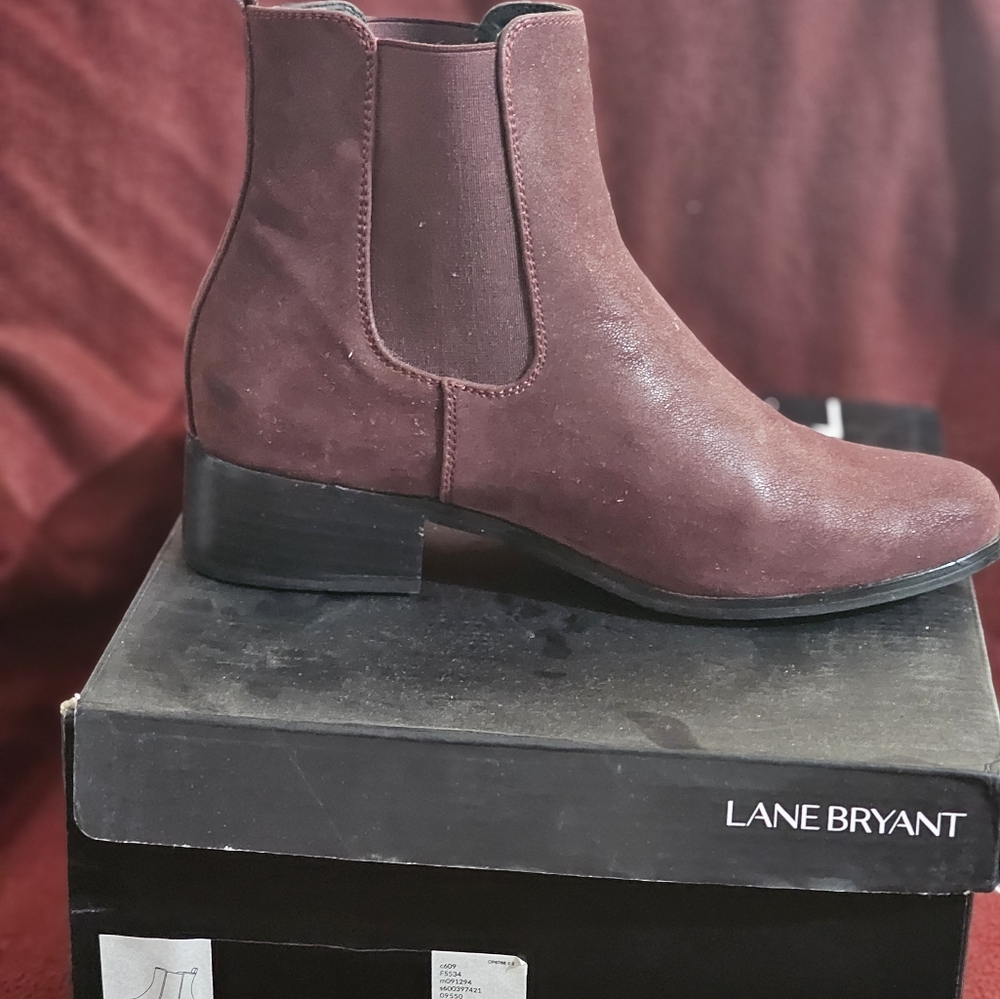 NIB Lane Bryant Booties Cabernet or Charcoal Gray, 7W